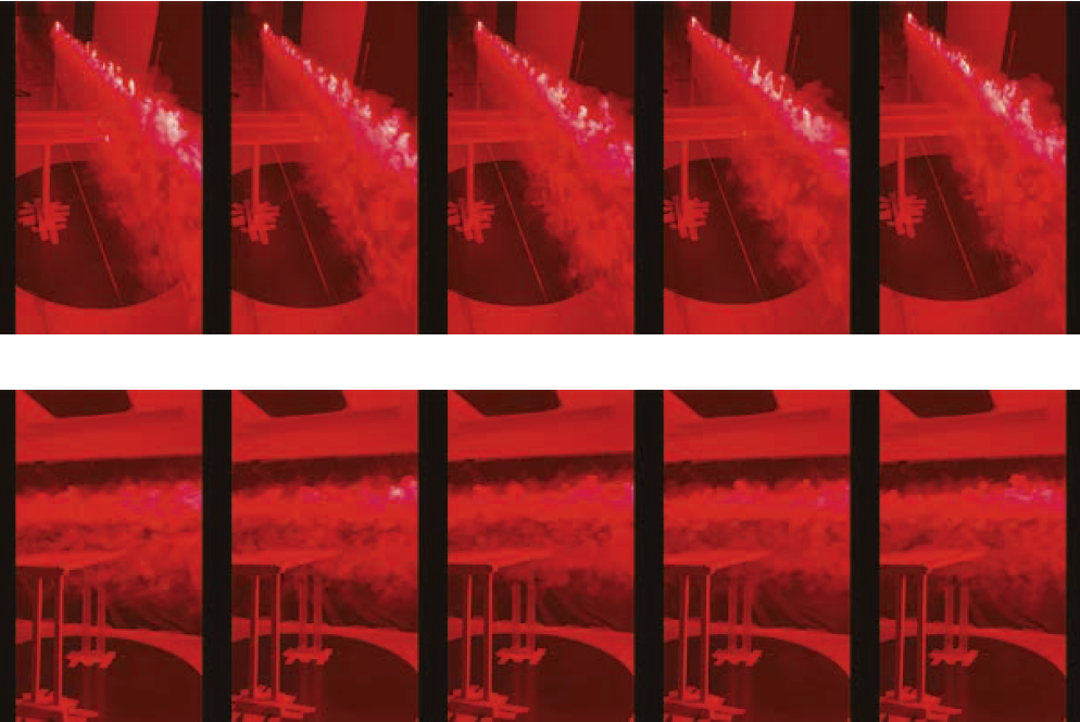 強風時の橋桁上の流れ場の可視化